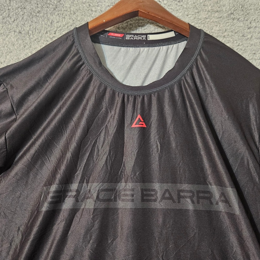 Equipe Gracie Barra Men's MMA Compression Rash Guard Size XL, Black